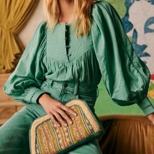 Sezane Green Solea Blouse Size FR34 / Small